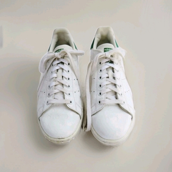 Adidas Sam Womens 8.5 40 2/3 Smith Iconic White Leather Tennis Shoes - Picture 1 of 16